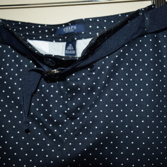 NWT CHAPS Navy White Polka Dots Straight Pencil Mini SKIRT $50 Stretch N15 - Picture 6 of 7